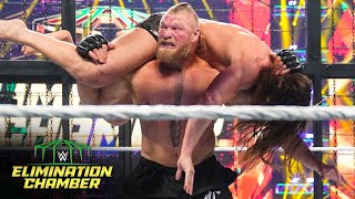 Lesnar eliminates Rollins and Riddle WWE Elimination Chamber 2022 WWE Network Exclusive [upl. by Rycca]