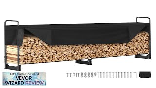 VEVOR 85FT Outdoor Firewood Rack with Cover 102x142x461 in Heavy Duty Firewood Review [upl. by Belen]