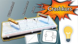 CRASHKURS Widerstand Kondensator Diode und Spule  Spannung und Strom  Gleichstromtechnik 20 [upl. by Faubert893]