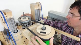 Better pulleys and belt tensioner for the homemade milldrill [upl. by Ahsele]