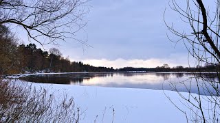 Pleasant winter views and landscapes on the river Soothing background music for relaxation [upl. by Zaller335]