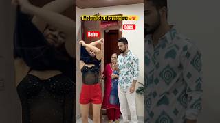 Modern bahu after marriage🥵 youtubeshorts shorts ytshorts couple saasbahu marriage simrit [upl. by Fabiola]