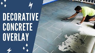 Resurfacing a Concrete Patio with a Faux Slate Overlay  Full Tutorial [upl. by Guildroy111]