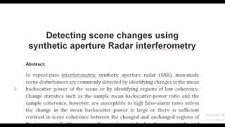 Detecting scene changes using synthetic aperture Radar interferometry [upl. by Esiuolyram]