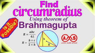 CircumradiusRadius of circumcircle  Theorem of BrahmaguptaTriangle area and circumradius formula [upl. by Mcadams]