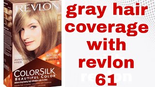 how to dye gray coverage with revlon revlon 61 colour review revlon light brown colorrevlon color [upl. by Aedrahs]