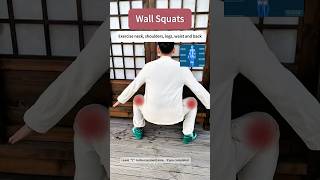 Wall Squatshardly anyone can do ittaichiexercise meridian practiceshoulderswaist back legs [upl. by Nicolette853]