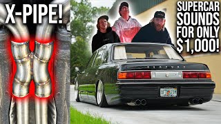 V12 TOYOTA CENTURY Exhaust UPGRADE New X PIPE made it sound like a SUPERCAR [upl. by Ahsiekan]