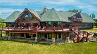 Touring a 10000 sq ft Log Home – INCREDIBLE Interior [upl. by Ranique]