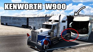 DOBLE Jaula GANADERA Vacas Kenworth W900 Ruta de Desierto American Truck Simulator [upl. by Bruell477]