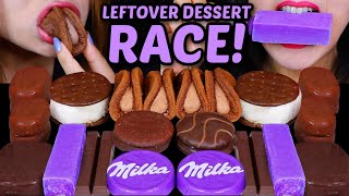 ASMR SHOCKING LEFTOVER DESSRT RACE PURPLE ICE CREAM TICO ICE CREAM KITKAT DOVE ICE CREAM CAKES [upl. by Alohcin937]