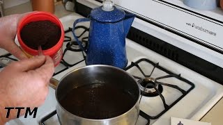 How to Make Coffee without a Coffee MakerStovetop Cowboy Coffee in a Sauce Pan [upl. by Doyle998]