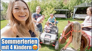 Sommerferien mit 4 Kindern 😍 Spiel Spaß im Garten Lecker Eiskaffee amp Urlaub dm Haul Mamiseelen [upl. by Stig898]