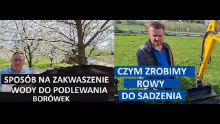 Sposób na Zakwaszanie Wody do Podlewania Borówek a Także Prezentacja Koparki Przed Kopaniem Rowów [upl. by Alian]