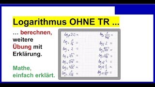 Logarithmus OHNE Taschenrechner berechnen Aufgaben mit Lösungen [upl. by Anegal]