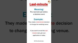 Compound adjective Lastminute [upl. by Ilojne]