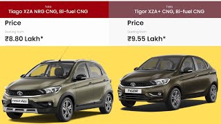 TIAGO AMT NRG XZA CNG VS TIGOR AMT XZA PLUS CNG  PRICEFEATURESVALUE FOR MONEY  B2CAR [upl. by Hitt]