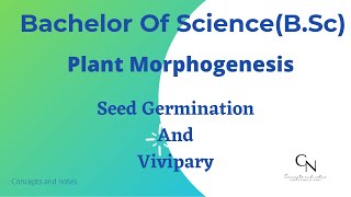 seed germination  Vivipary in plants  For BSc students  Concepts and Notes [upl. by Archy]