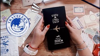 Travelers Notebook Airlines limited edition  Unbox and set up ft JetPens [upl. by Aleece]