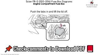 Scion FR S 2013 2016 Fuse Box Diagrams [upl. by Aibat]