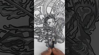 Tanjiro StickMan Drawing drawing anime viral shorts [upl. by Suruat]