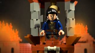 LEGO Hobbit  Smaug attacks Laketown [upl. by Idner]