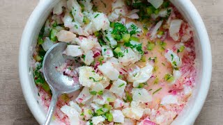 Recette  Ceviche de poisson [upl. by Enilram]