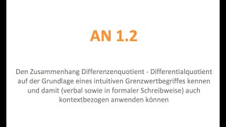 AN 12  Vom Differenzen zum Differentialquotienten [upl. by Onidranreb573]