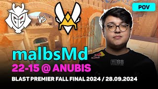 CS2 POV G2 malbsMd 2215 vs Vitality anubis  BLAST Premier Fall Final 2024  Sep 28 2024 [upl. by Parks]