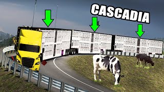 Jaulas GANADERAS TRIPLE Transportando VACAS en un Freightliner American Truck Simulator [upl. by Ragde]