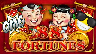 SUPER BIG WIN BONUSES amp RETRIGGERS on 88 FORTUNES SLOT MACHINE AMAZING GAME [upl. by Nerok]