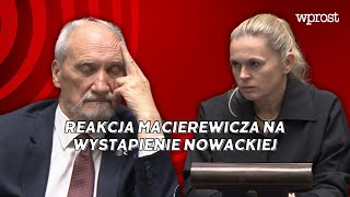 Reakcja Macierewicza na wystąpienie Nowackiej ws katastrofy smoleńskiej [upl. by Netsoj]