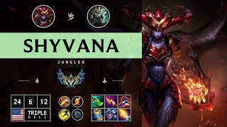 Shyvana Jungle vs Rengar  NA Challenger Patch 1413 [upl. by Ariahs]