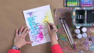 Learn to Draw Artistic Faces with Dina Wakley [upl. by Merilyn330]