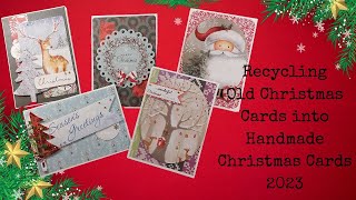 Recycling Old Christmas Cards into Handmade Christmas Cards 2023 [upl. by Bohs]