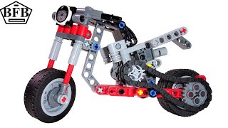 Lego Technic 42132  Chopper Motorrad  2in1  Lego Speed Build Review  Modell B [upl. by Asserrac814]