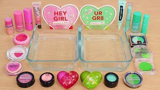 Valentines Day Slimes  Mixing Makeup Eyeshadow Into Slime ASMR [upl. by Steinberg]