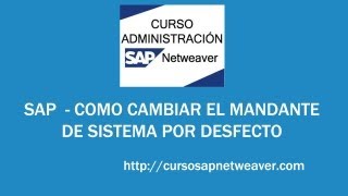 SAP cambiar mandante por defecto [upl. by Benyamin722]