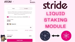 Liquid Stake ATOM using LSM on Stride  Cosmos DeFi Tutorial [upl. by Durkee]