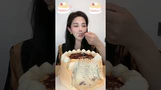 Asmr🍰Eating Germless Butter Cake🍰 Soft And Waxy Sound 크림丨먹방丨Mukbang丨Satisfying丨Eatings [upl. by Corb]