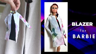 Spring Blazer for Barbie ❤️ How to make a DIY Zara basic Blazer for Doll [upl. by Einallem562]