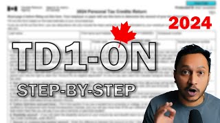 HOW TO Fill TD1ON Form  Ontario Canada 2024 [upl. by Erastes]