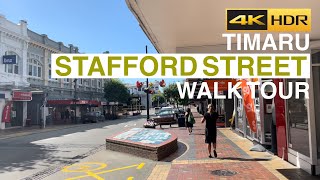 Timaru Stafford Street Walking Tour New Zealand 4K [upl. by Edmee]