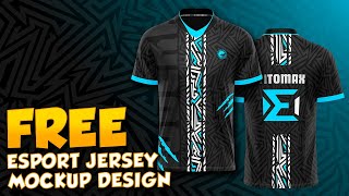 FREE ESPORTS JERSEY MOCKUP DESIGN FREE TSHIRT MOCKUP PSD with PATTERN VNECK [upl. by Zeiler]