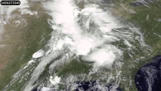 GOES Animation of the Tornadoes from Apr 2728 2014 [upl. by Lipsey]