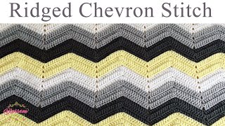 Super Easy Crochet  Ridged Chevron  Zig Zag Stitch step by step [upl. by Aiyot]