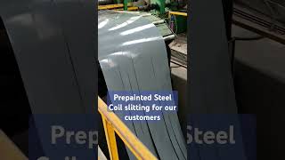 Prepainted Steel Coil slitting for our customers steelcoils slitting productionline oemsupplier [upl. by Sillyrama]