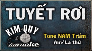 TUYẾT RƠI  Tombe La Neige   KARAOKE Rumba  Tone NAM Trầm  AmLa Thứ [upl. by Yanal]