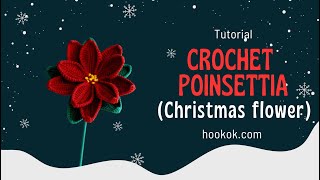 Crochet Poinsettia Christmas flower [upl. by Hung701]