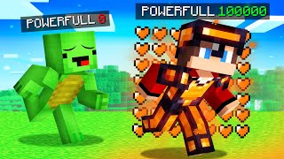 POWER 100 Speedrunner vs POWER 0 Hunter  JJ vs Mikey in Minecraft Maizen [upl. by Ronnoc]